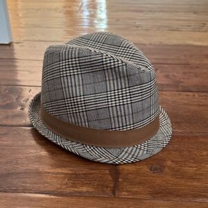 Goorin Bros. Plaid Fedora Hat with Brown Band